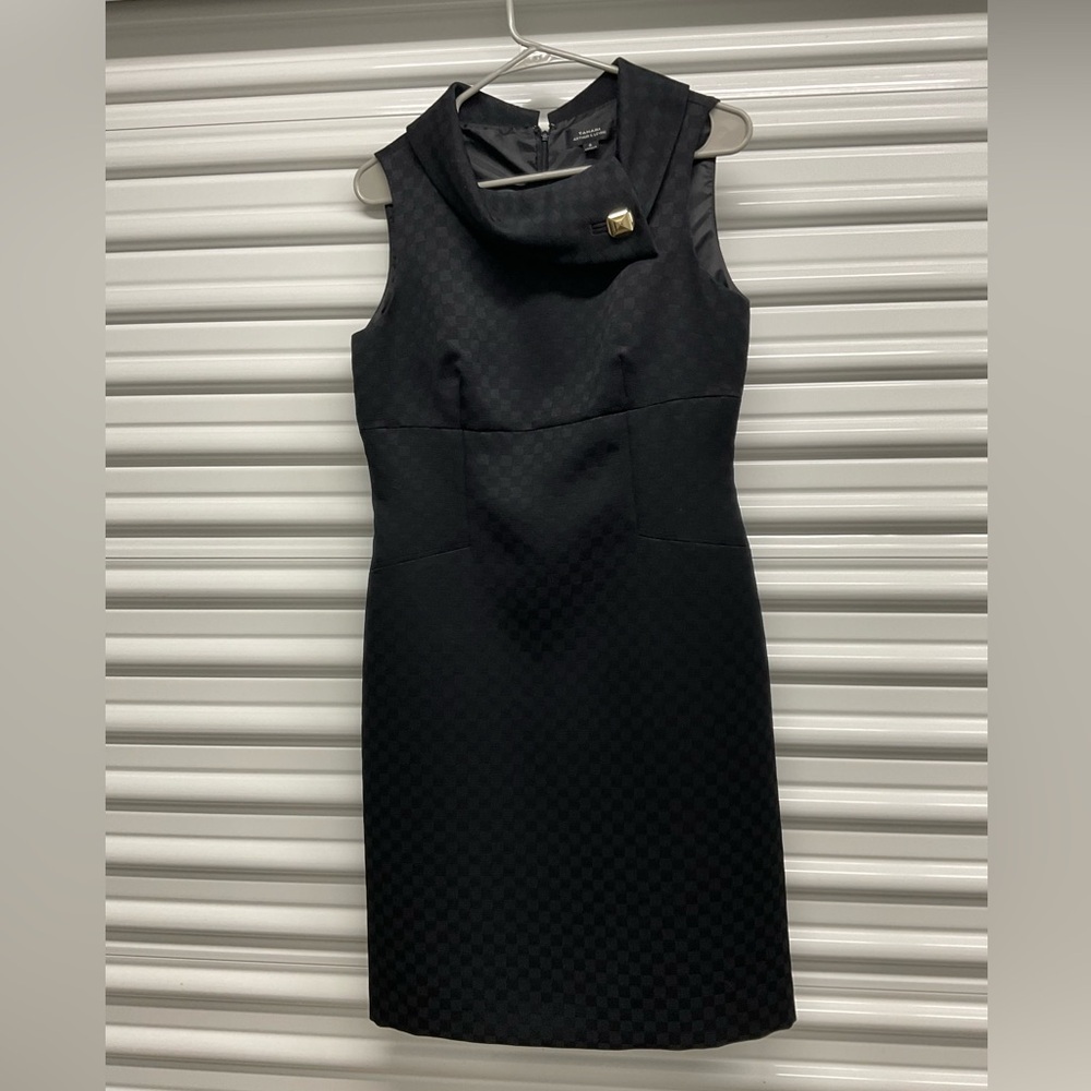 Tahari Black Textured Midi Dress - Picture 2 of 5